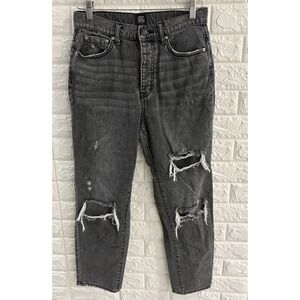 BDG WOMENS JEANS SIZE 28 SLIM STRAIGHT BLACK DISTRESSED URBAN OUTFITTERS‎ DENIM